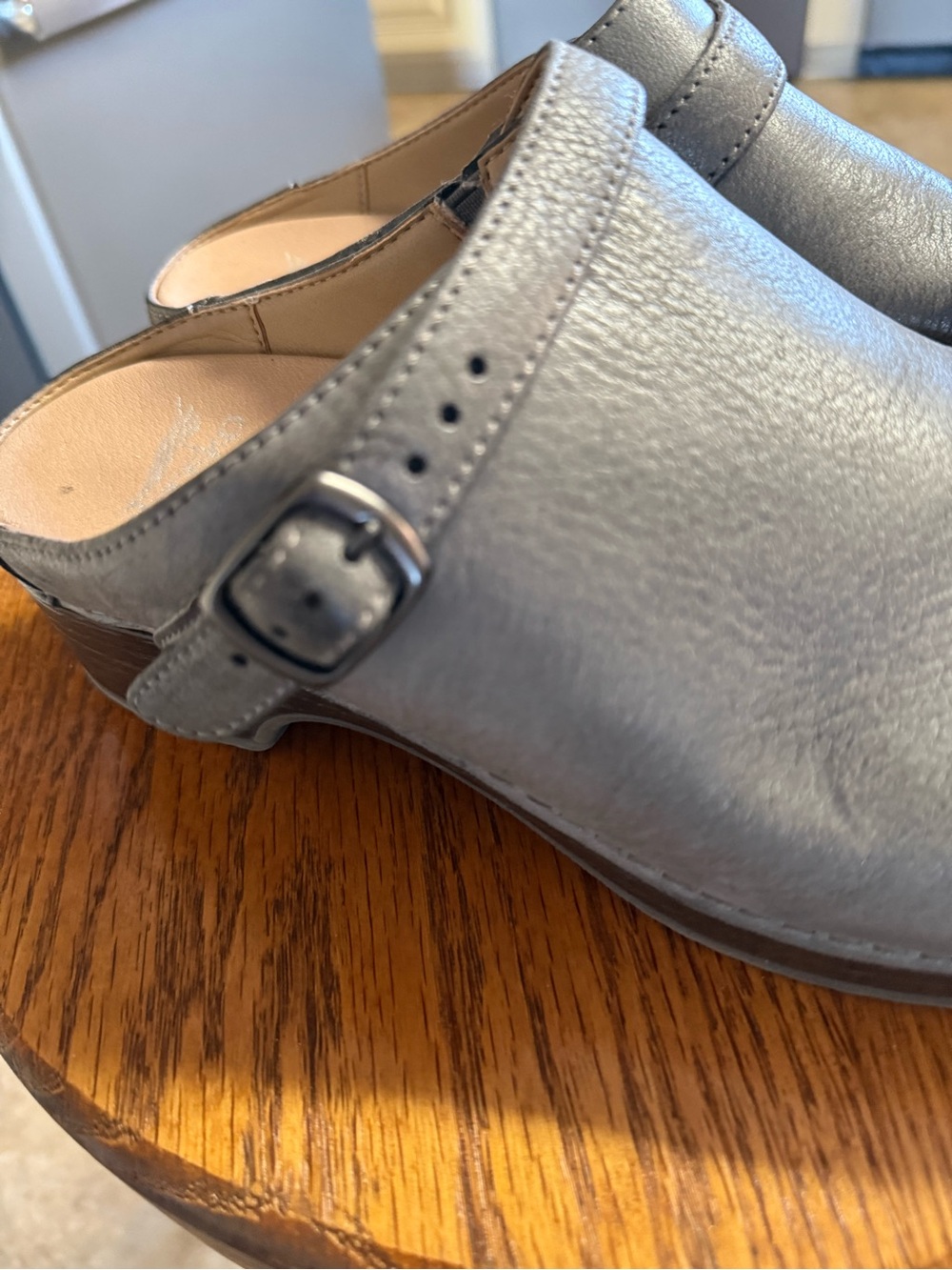 Dansko Women’s Slip-On Leather Clog in Gray - Picture 7 of 9